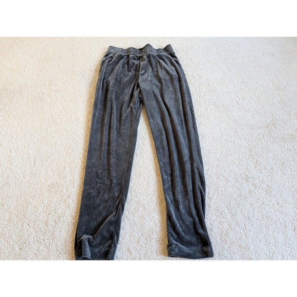 Cable & Gauge Pants - Cable & Gauge Women Gray Velour Track Pants Joggers Medium